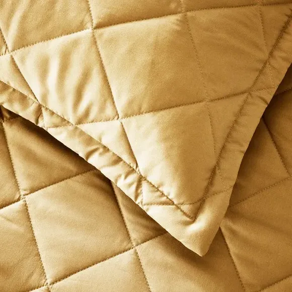 Oxford Pillowcase Quilted - Ochre, Microfibre