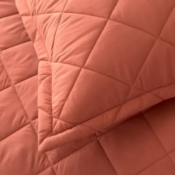 Oxford Pillowcase Quilted - Terracotta, Microfibre