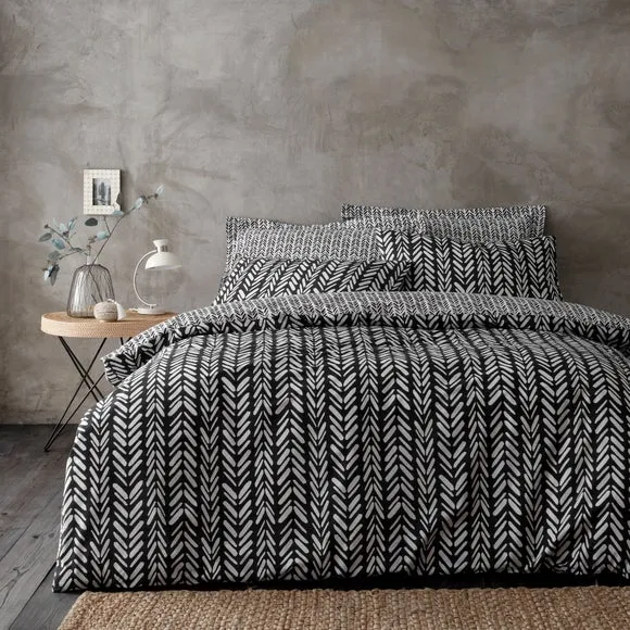 Oxford Pillowcase Reversible - Black, Cotton