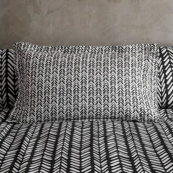 Oxford Pillowcase Reversible - Black, Cotton image