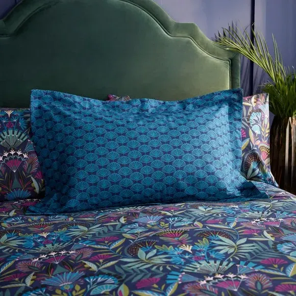 Oxford Pillowcase Reversible - Navy, Cotton