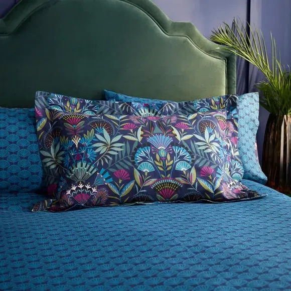Oxford Pillowcase Reversible - Navy, Cotton image