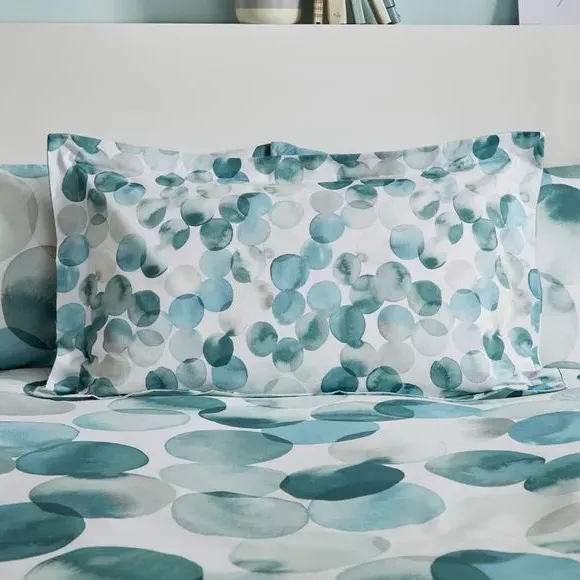 Oxford Pillowcase Reversible - Teal, Polycotton image