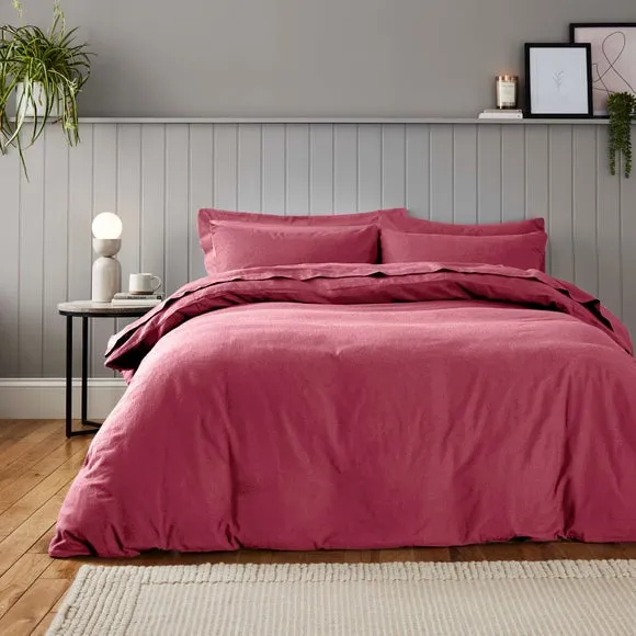 Oxford Pillowcase - Rhubarb, Brushed Cotton
