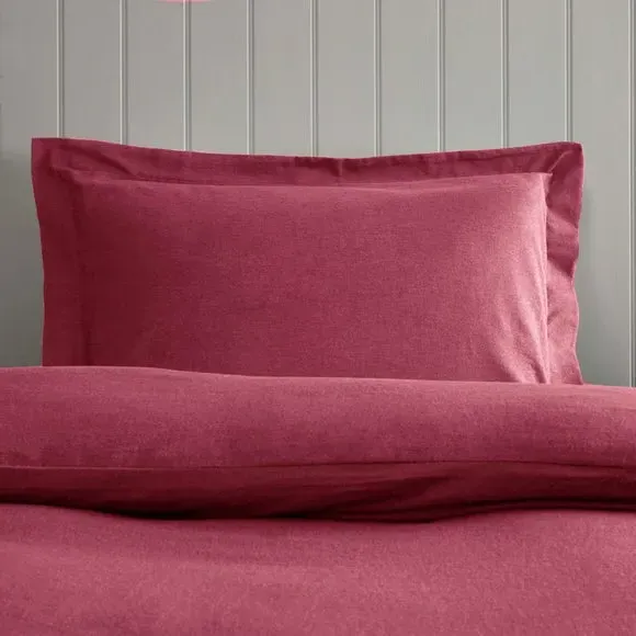 Oxford Pillowcase - Rhubarb, Brushed Cotton