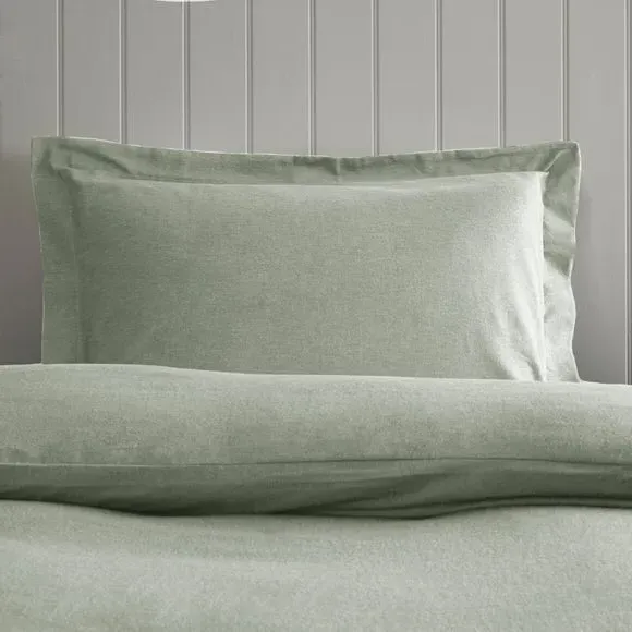 Oxford Pillowcase - Sage, Brushed Cotton