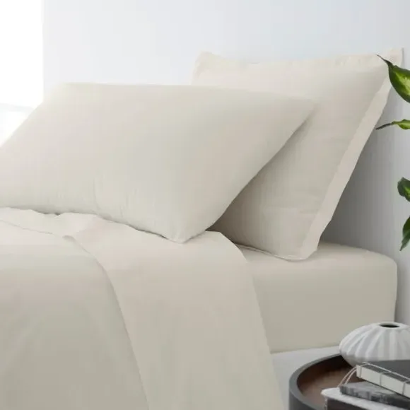 Oxford Pillowcase - Sand, Cotton