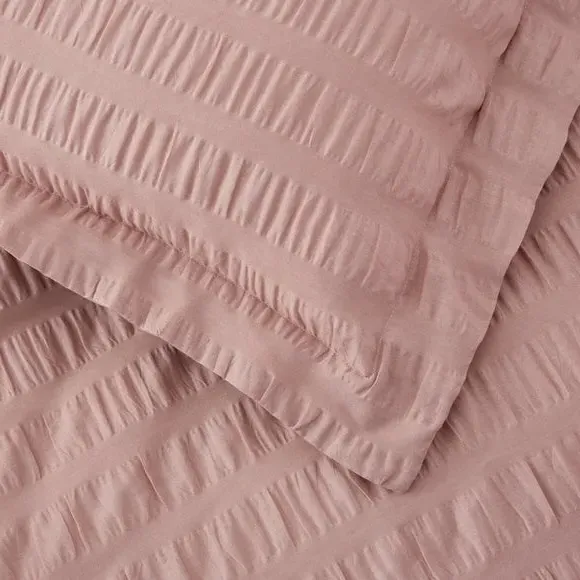 Oxford Pillowcase Seersucker - Blush, Cotton