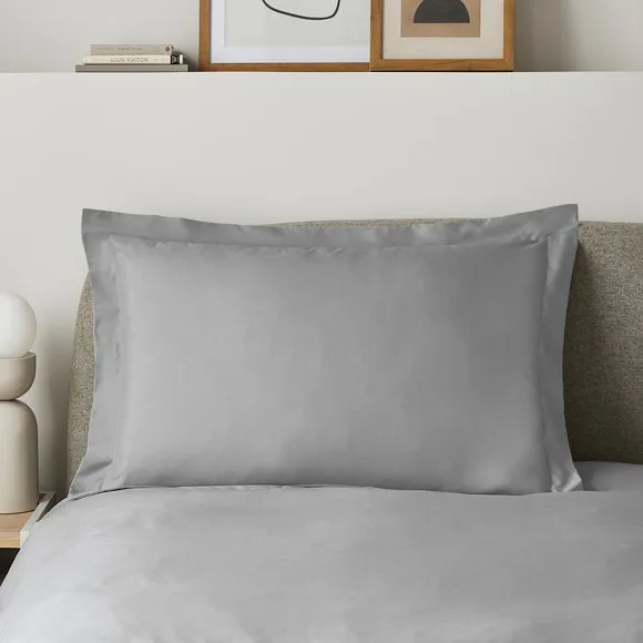 Oxford Pillowcase - Silver, Microfibre