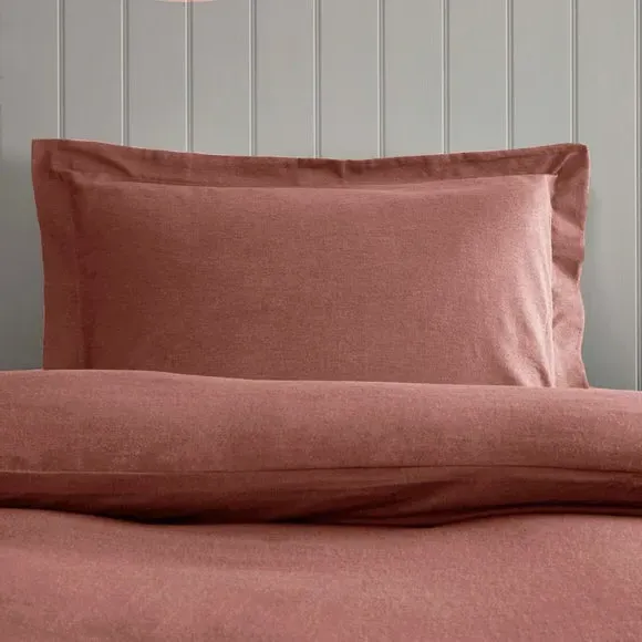 Oxford Pillowcase - Terracotta, Brushed Cotton