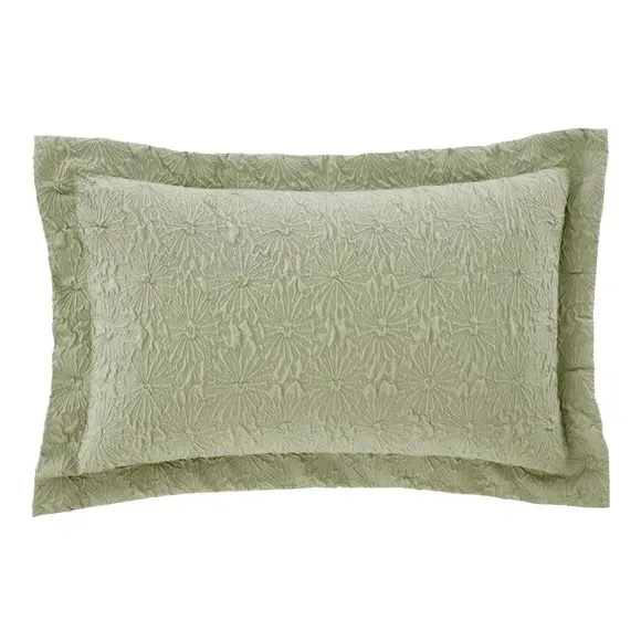 Oxford Pillowcase Textured Design - Sage, Microfibre