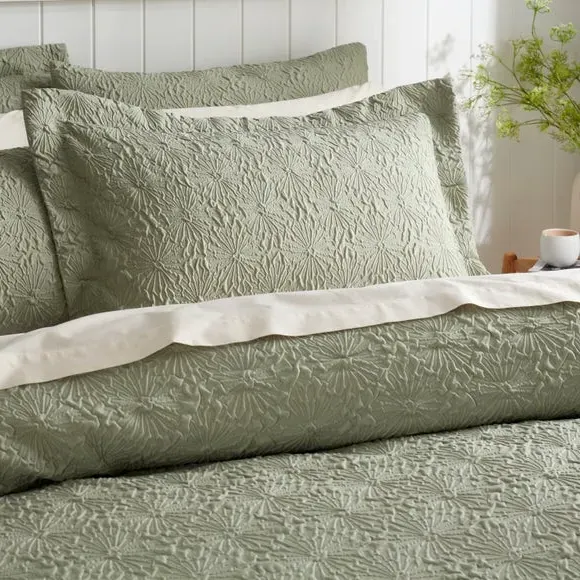 Oxford Pillowcase Textured Design - Sage, Microfibre image