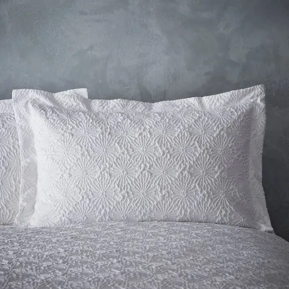 Oxford Pillowcase Textured Design - White, Microfibre