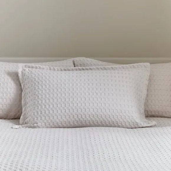 Oxford Pillowcase Waffle Texture - Sandstone