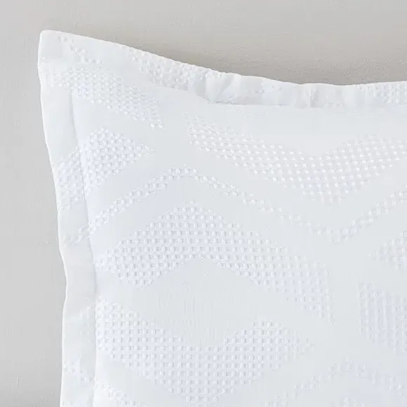 Oxford Pillowcase Waffle Texture - White, Polyester