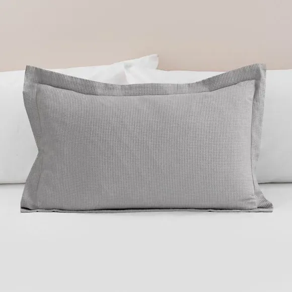 Oxford Pillowcase Waffle Weave - Charcoal, Cotton