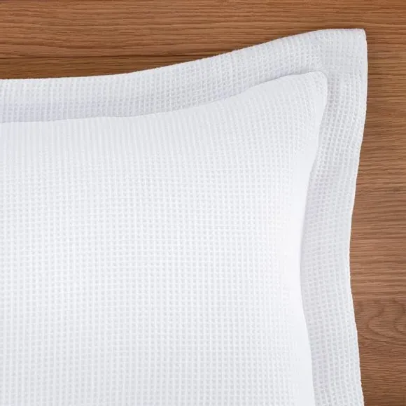 Oxford Pillowcase Waffle Weave - White, Cotton