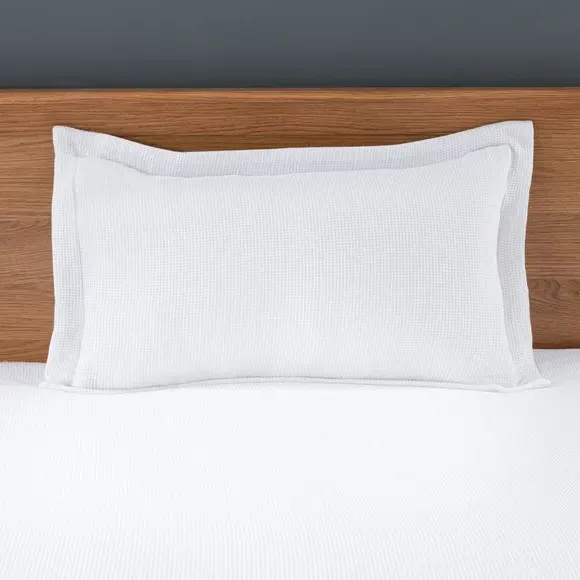 Oxford Pillowcase Waffle Weave - White, Cotton