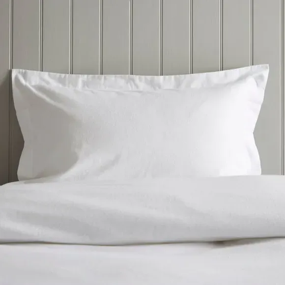 Oxford Pillowcase - White, Brushed Cotton