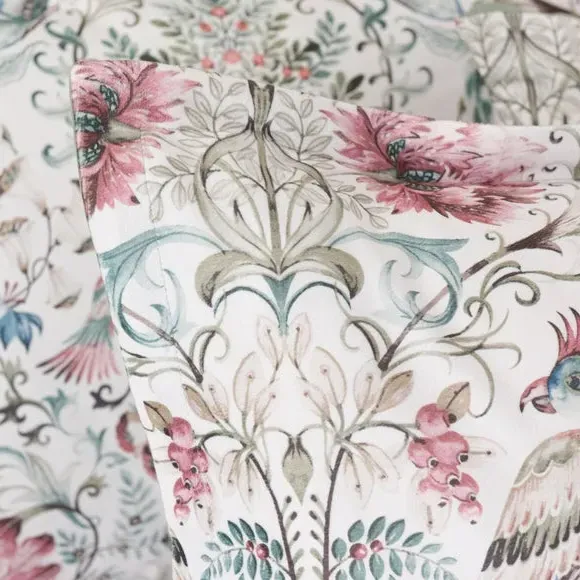 Oxford Pillowcase with Bird Design - Cream, Velour