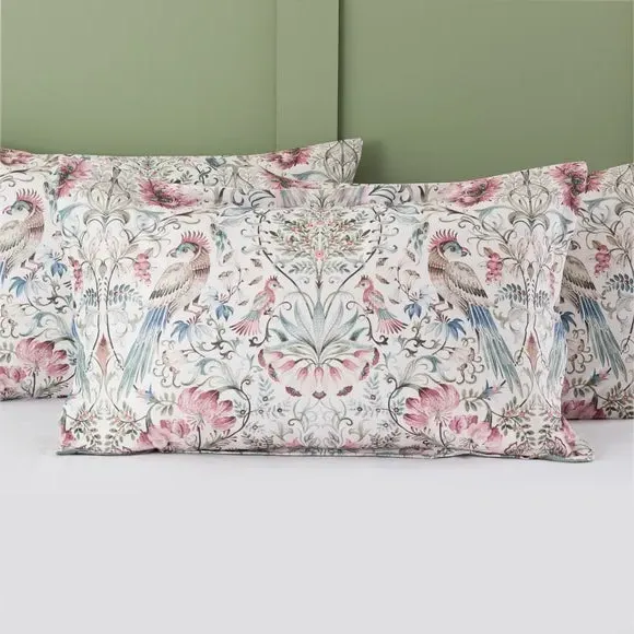 Oxford Pillowcase with Bird Design - Cream, Velour image