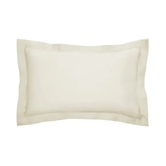 Oxford Pillowcase with Border - Ivory, Polyester