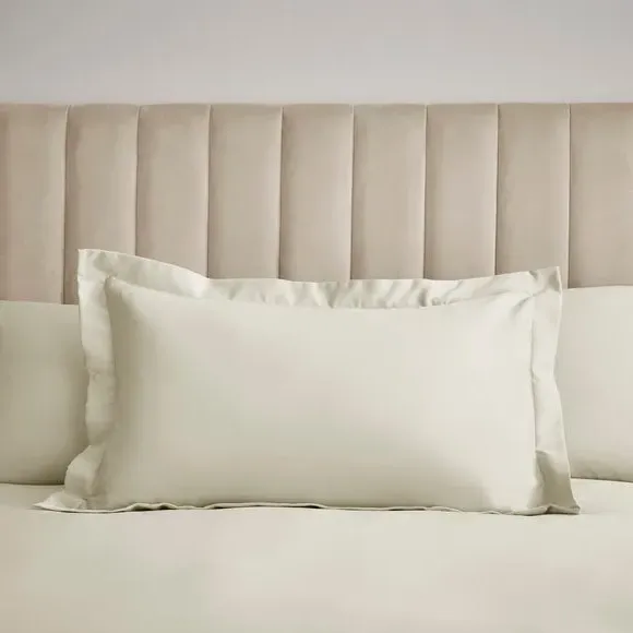 Oxford Pillowcase with Border - Ivory, Polyester