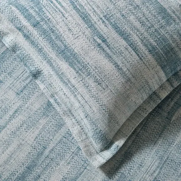Oxford Pillowcase with Button Closure - Blue, Cotton