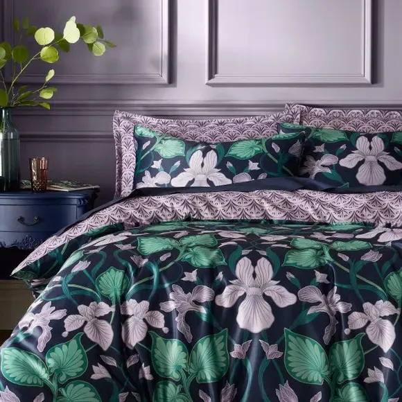 Oxford Pillowcase with Button Closure - Blue