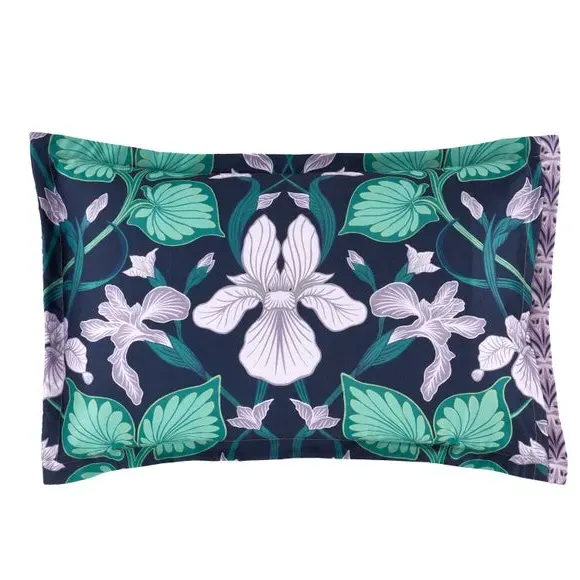 Oxford Pillowcase with Button Closure - Blue