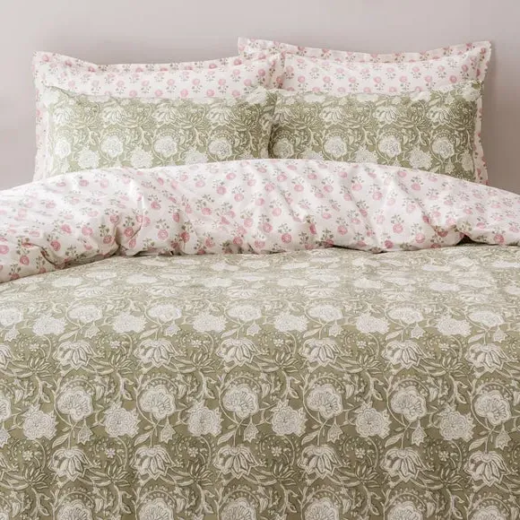 Oxford Pillowcase with Button Closure - Blush