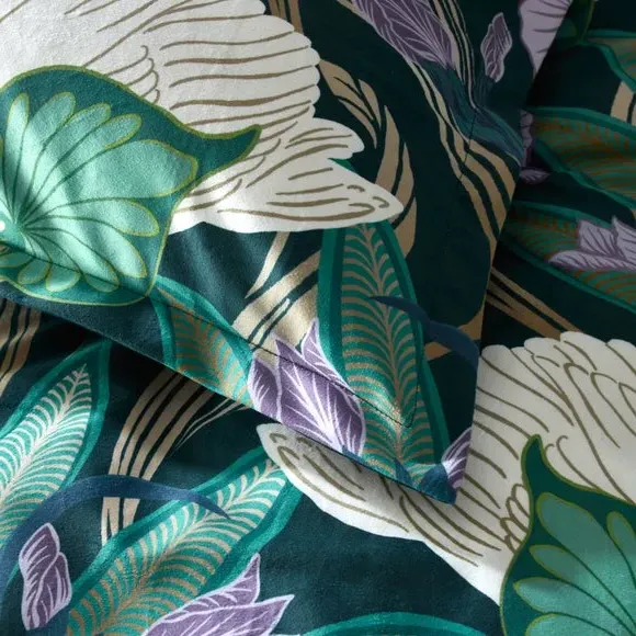 Oxford Pillowcase with Button Closure - Emerald