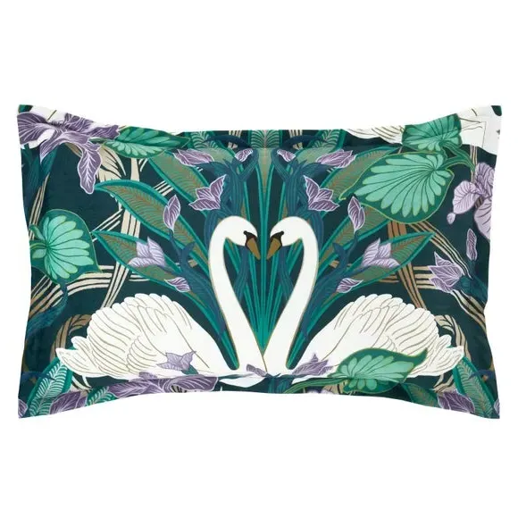 Oxford Pillowcase with Button Closure - Emerald