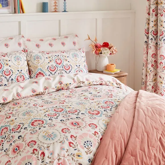 Oxford Pillowcase with Button Closure - Pink, Cotton