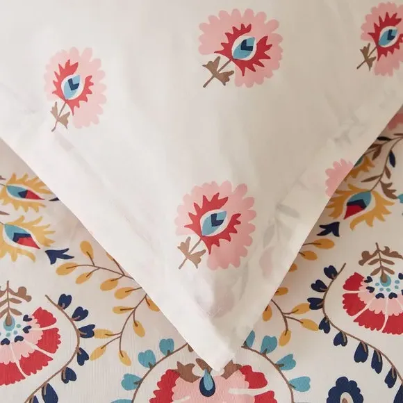 Oxford Pillowcase with Button Closure - Pink, Cotton