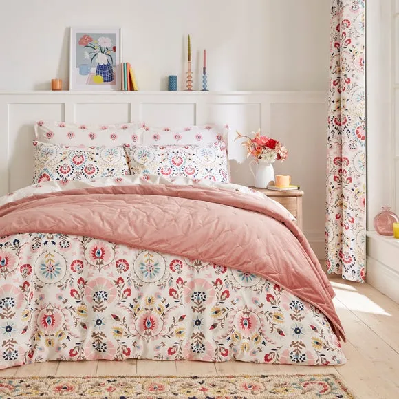 Oxford Pillowcase with Button Closure - Pink, Cotton