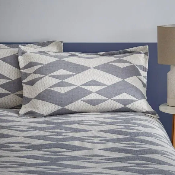 Oxford Pillowcase with Button Closure - Steel Blue image
