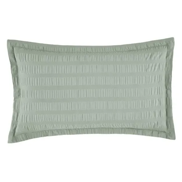 Oxford Pillowcase with Crinkled Texture - Sage, Cotton