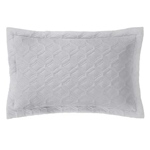 Oxford Pillowcase with Embellished Detail - Silver