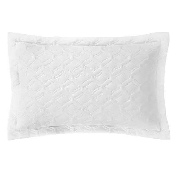 Oxford Pillowcase with Embellished Detail - White