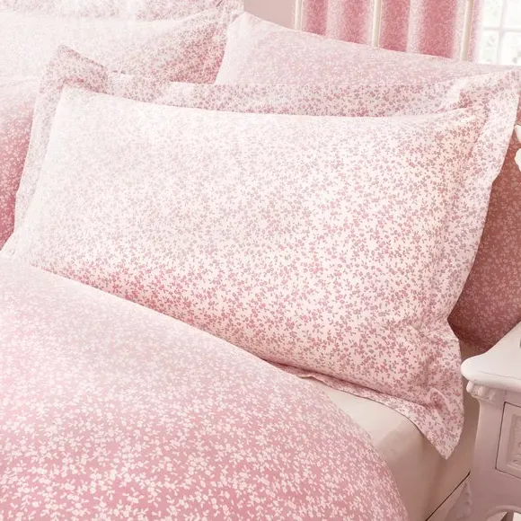 Oxford Pillowcase with Floral Design - Pink image