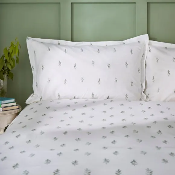 Oxford Pillowcase with Floral Print - Mauve, Cotton