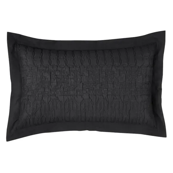 Oxford Pillowcase with Pinsonic Design - Black