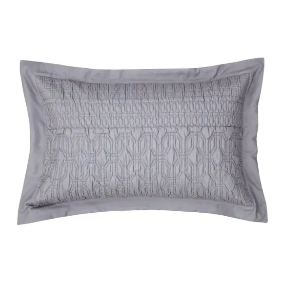 Oxford Pillowcase with Pinsonic Design - Grey