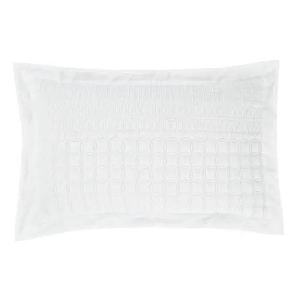 Oxford Pillowcase with Pinsonic Design - White