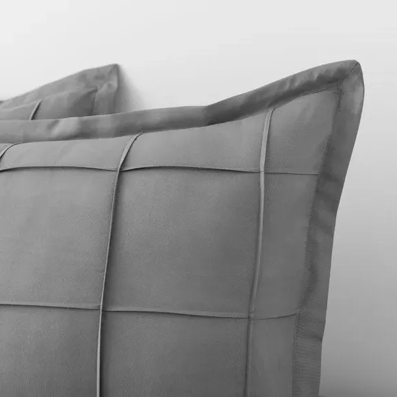 Oxford Pillowcase with Pintuck Design - Charcoal