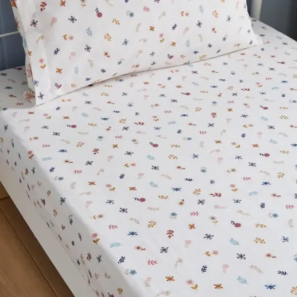 Pack of 2 Fitted Sheets Folk Floral - Cotton