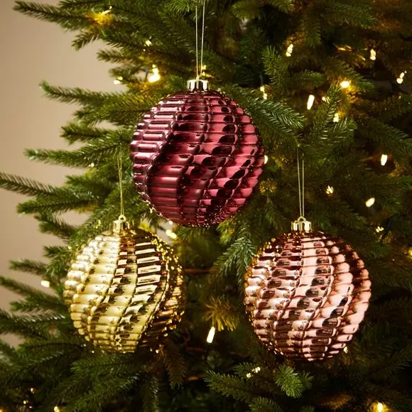 Pack of 3 Large Christmas Baubles - Multicolor image