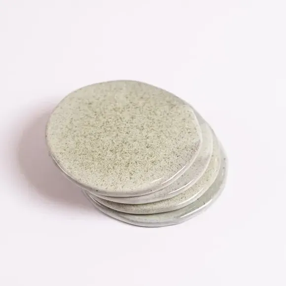 Pack of 4 Coasters - Sage, Stoneware