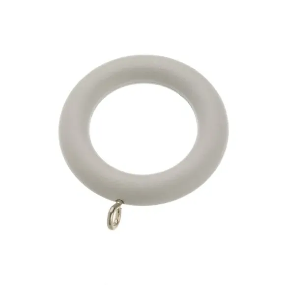 Pack of 6 Curtain Rings 28mm - Grey, Wood image